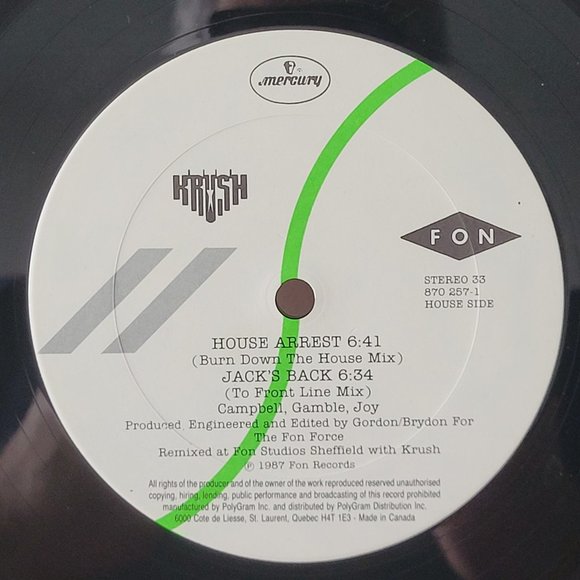 VINTAGE 1987, KRUSH, HOUSE ARREST 12" E.P.!!! - Picture 4 of 6